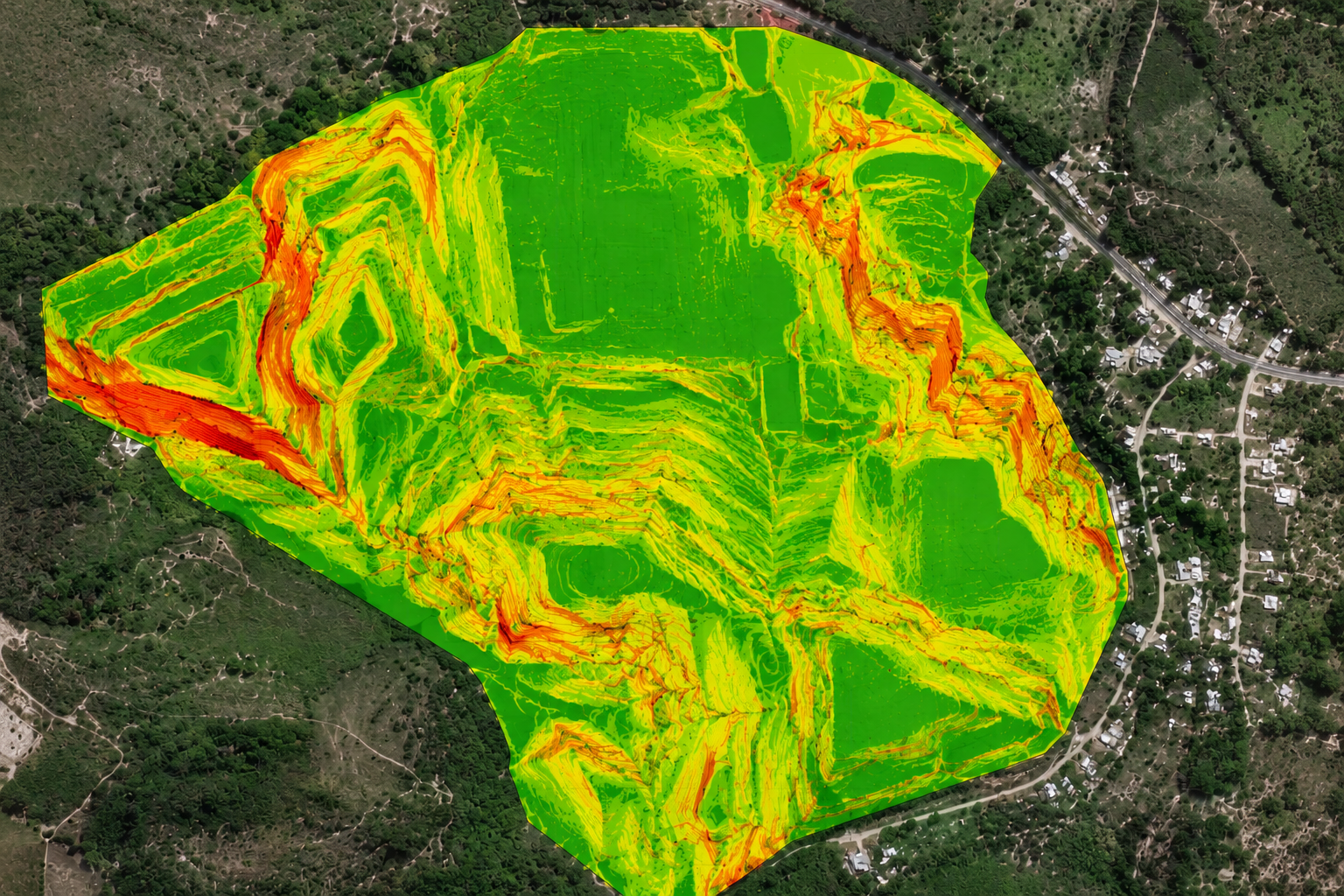 Mapa de análisis de pendiente del terreno